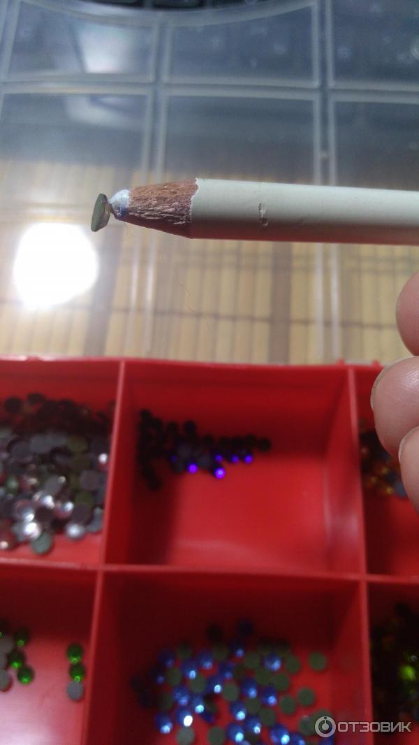 Восковый карандаш для приклеивания страз Ebay Wax White Gem Crystal Rhinestones Bead Picker Pencil Pen Nail Art DIY Tool фото