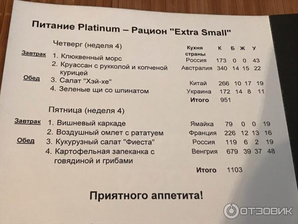 План питания за 27 рублей