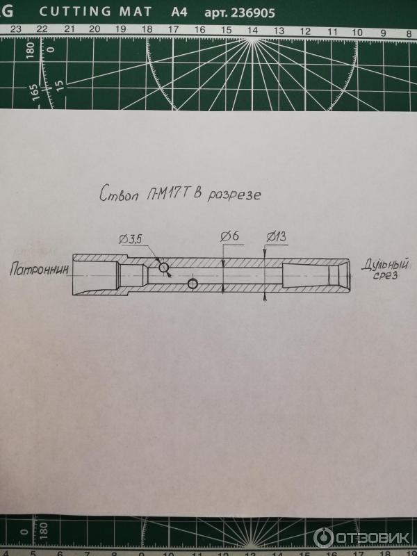 Ствол П-М17Т в разрезе.