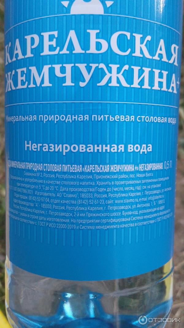 Отзыв о Вода минеральная природная питьевая Славмо "Карельская ...