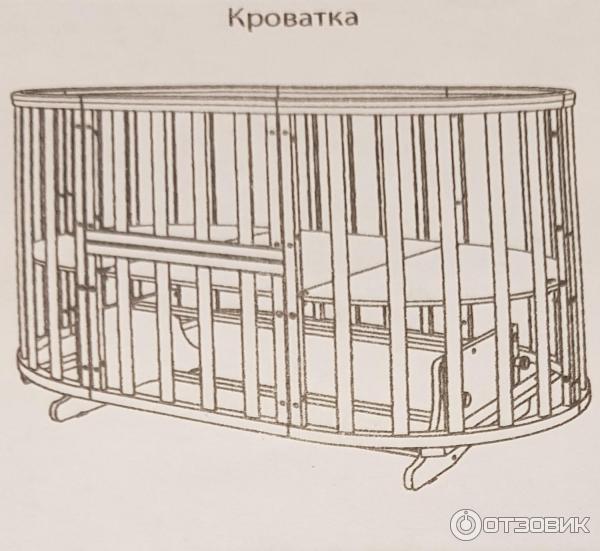 Детская овальная кроватка-трансформер Кедр Sofia 2 (6в1) фото