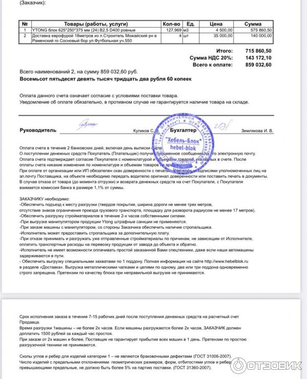 Отзыв о Компания "Хебель-блок" (Россия, Москва) | Надежный поставщик
