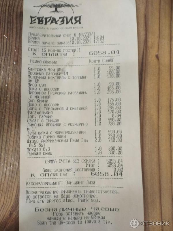 Отзыв о Сеть ресторанов японской кухни "Евразия" (Россия, Санкт ...