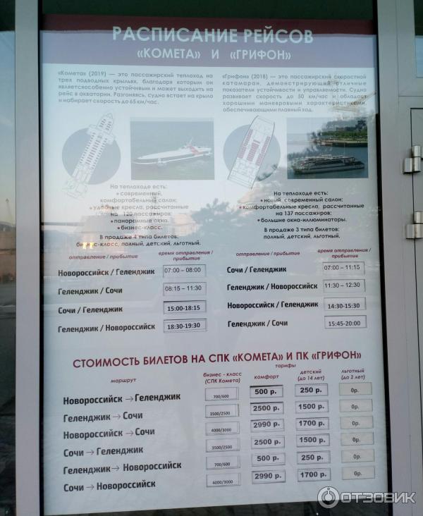 расписание кометы сочи