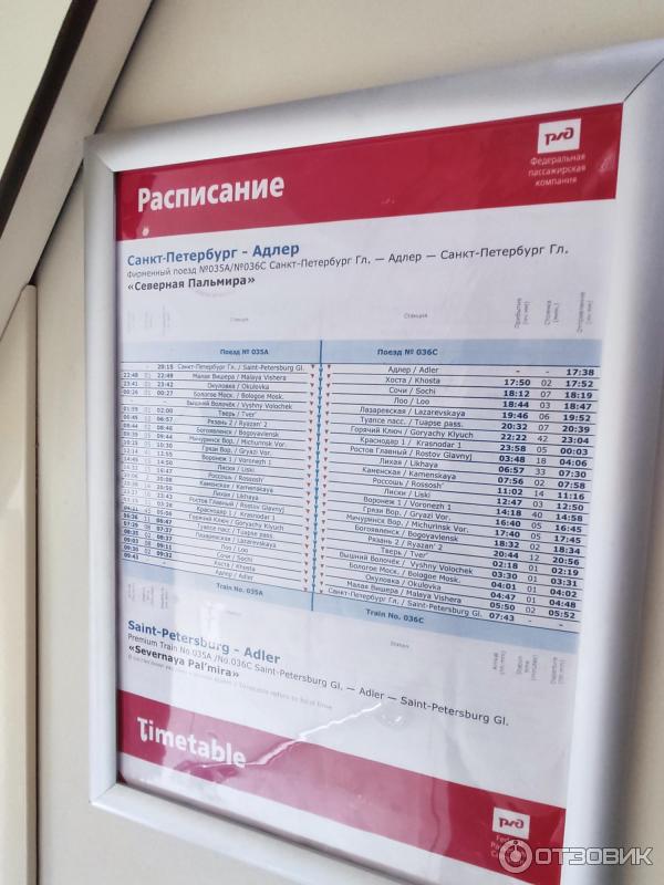 Схема движения поезда северная пальмира санкт петербург адлер двухэтажный