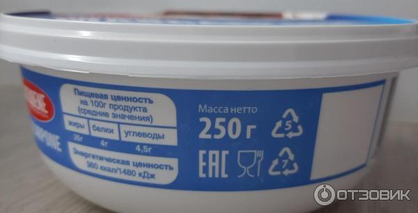 Отзыв о Сыр Бобровский сыродельный завод Mascarpone Santabene | На вкус ...