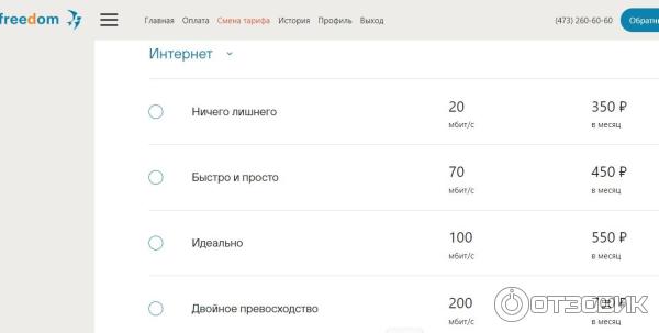 Интернет-провайдер Freedom (Россия, Воронежская область) фото