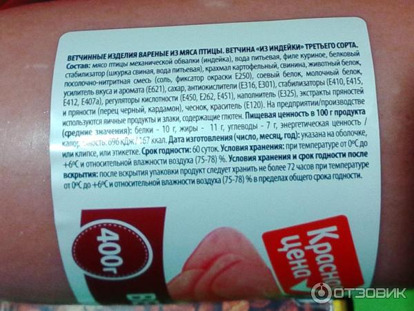 Отзыв о Ветчина из индейки "Красная цена" | Вполне съедобный продукт.