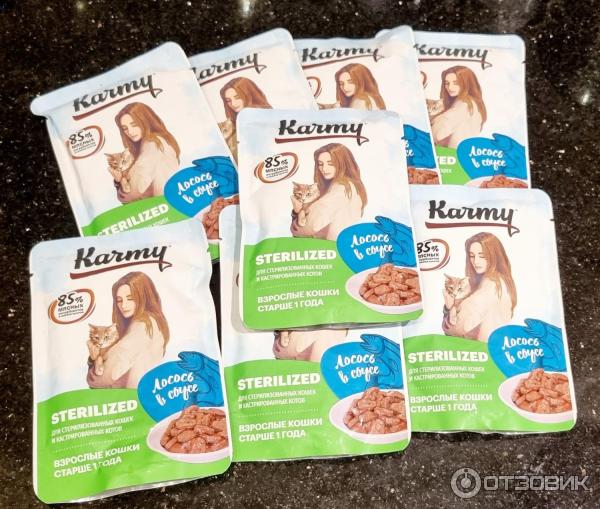 Отзыв о Влажный корм Karmy Sterilized "Лосось в соусе" | Вкусный ...